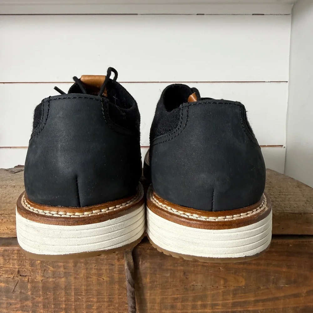 Johnston & Murphy Shoes Mens 9.5 Black Upton Knit TRUFOAM Prentiss Oxford Shoe